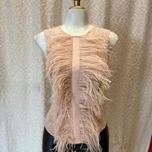 Beautiful❤️ BCBG Blush Fringe Sleeveless Blouse